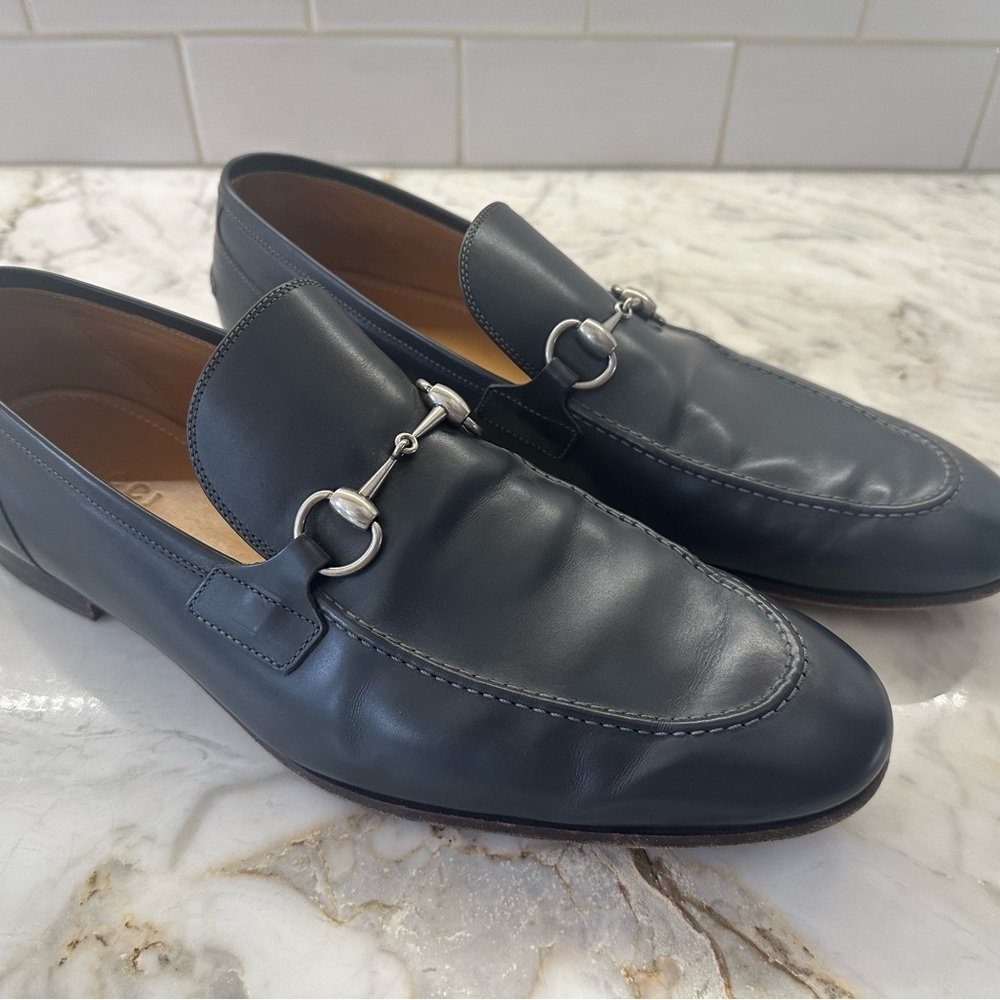 Gucci Jordaan Loafers - Sz 12 - Gray